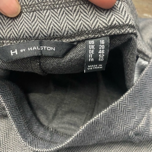 H by Halston Petite Wide-Leg Herringbone Pants with Pintuck Black size 16 - Picture 6 of 12